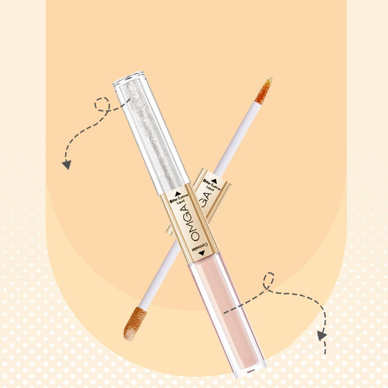 Double-Headed Eyeshadow Concealer Palette for Eye Makeup - Multiple Colors
