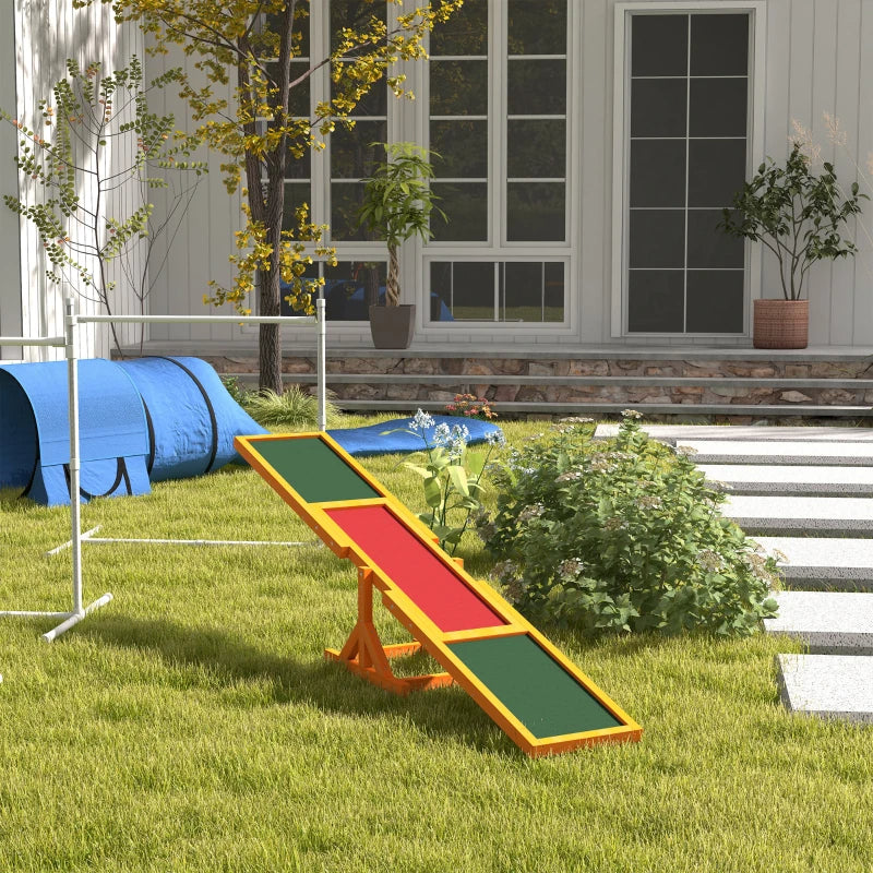 Dog Agility Seesaw for Outdoor Training and Exercise - Wooden Balance Platform