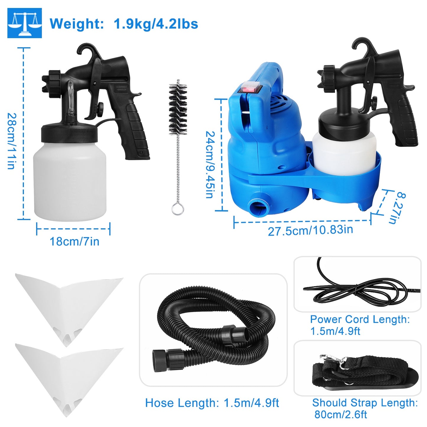 800ML Paint Sprayer with HVLP System for Interior and Exterior Painting