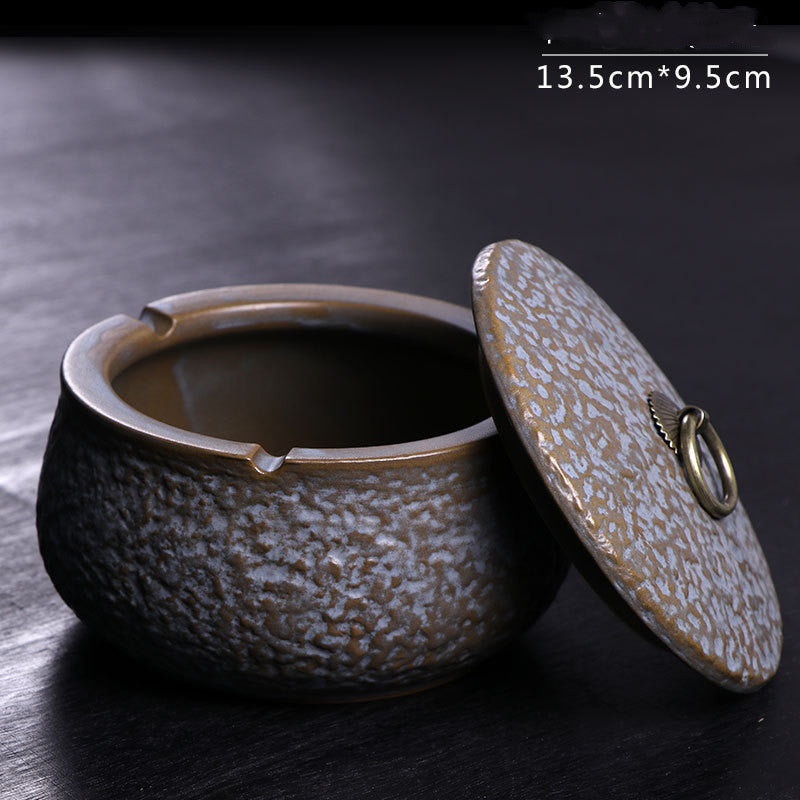 Ceramic Wind and Fly Ash Jar with Lid for Household Storage