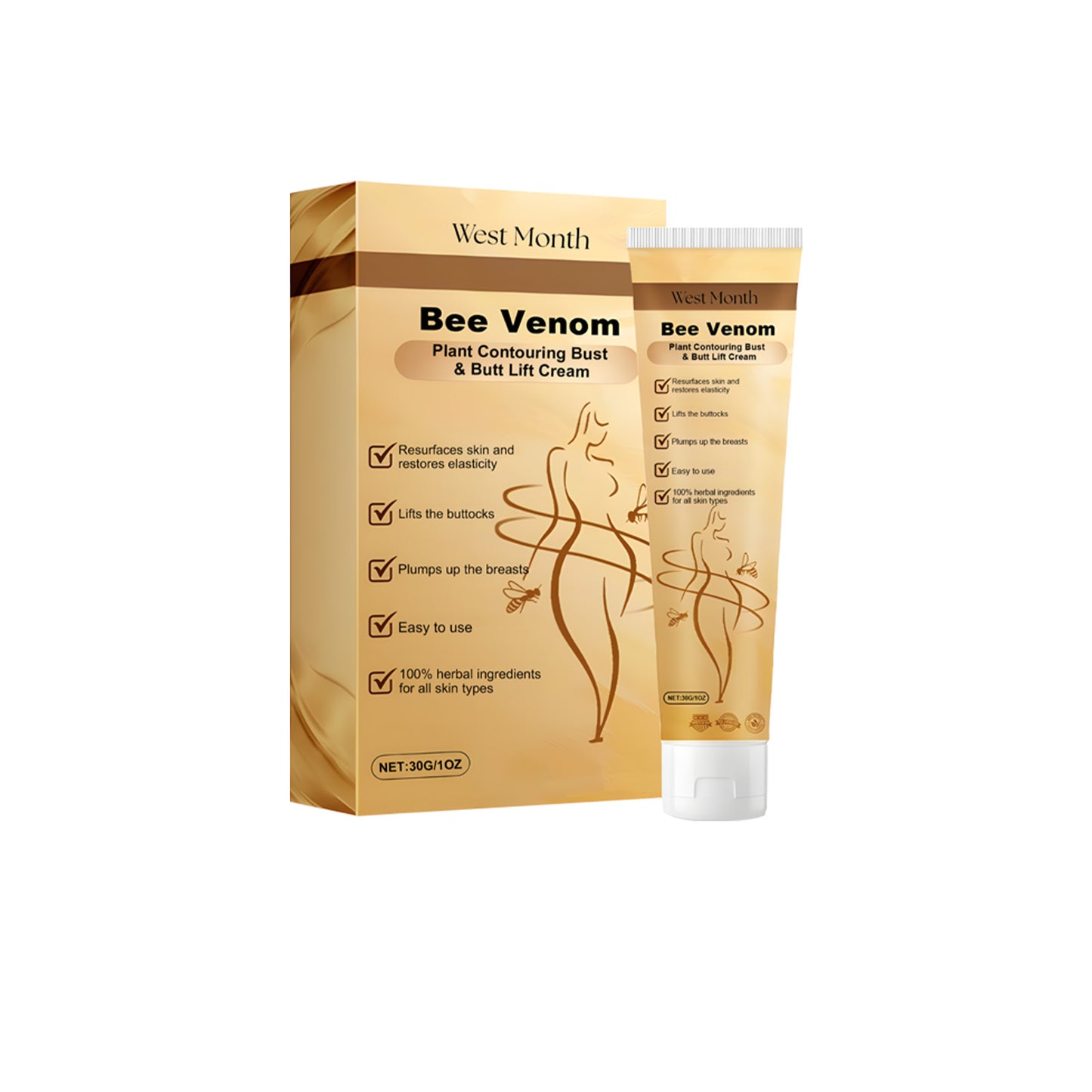 Firming Breast and Body Massage Cream - Moisturizing Skin Care Lotion