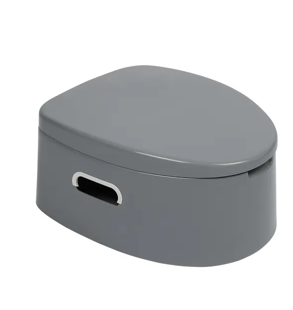 Portable Toilet with Non-Slip Mat - Grey Outdoor Solution