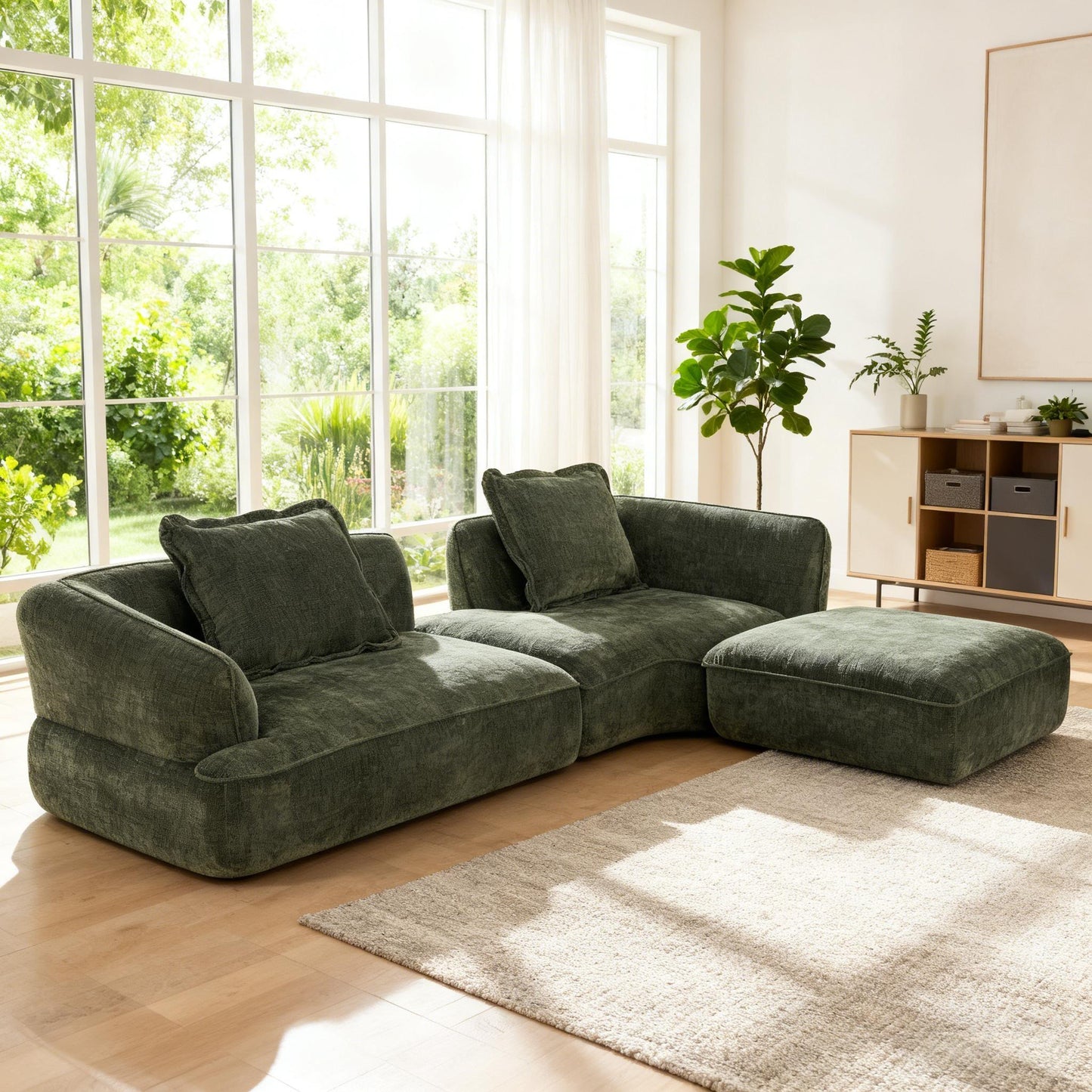 122 Modern L-Shaped Sectional Sofa With High-Density Fully Compressed