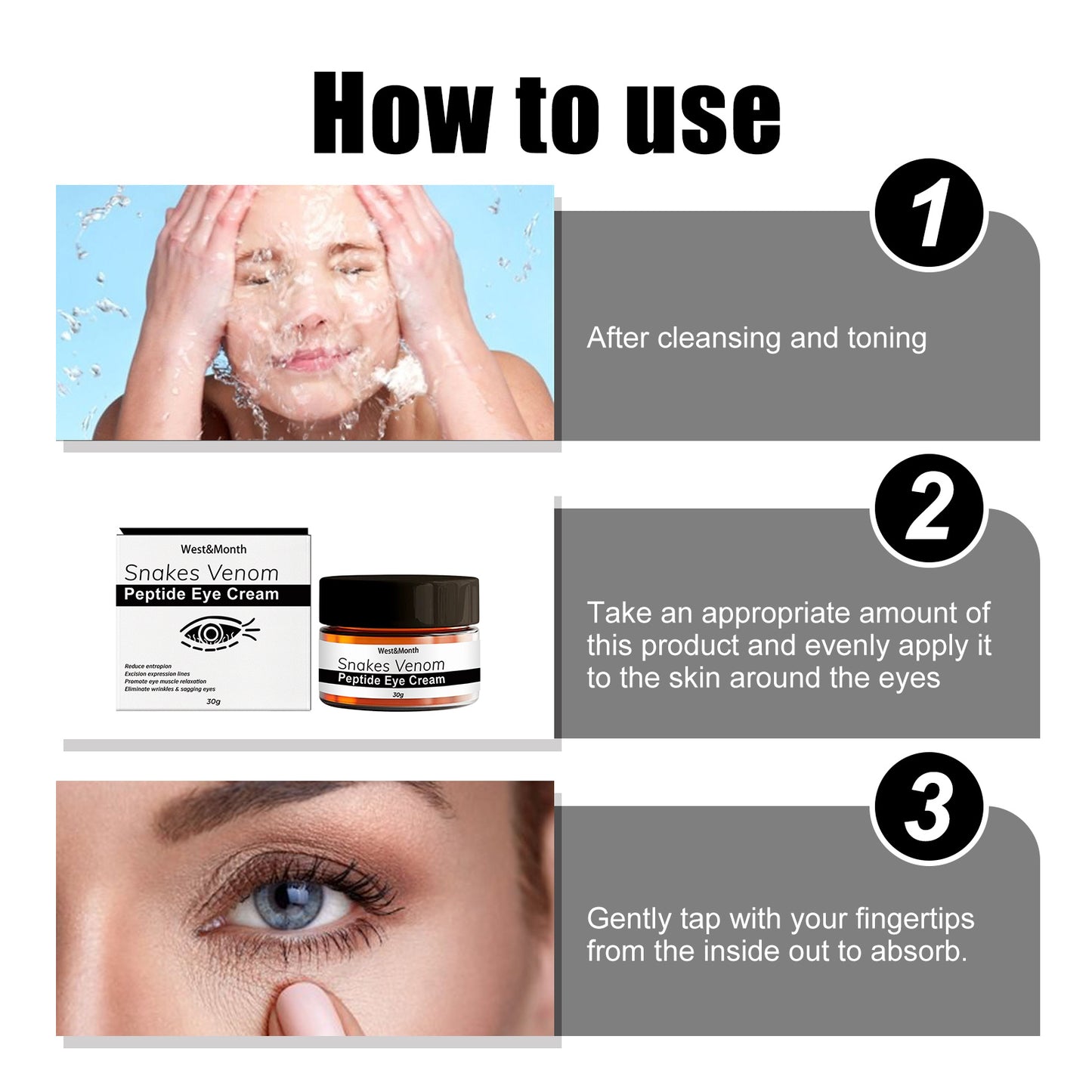 Peptide Eye Cream for Dark Circles and Fine Lines - Hydrating Anti-Aging