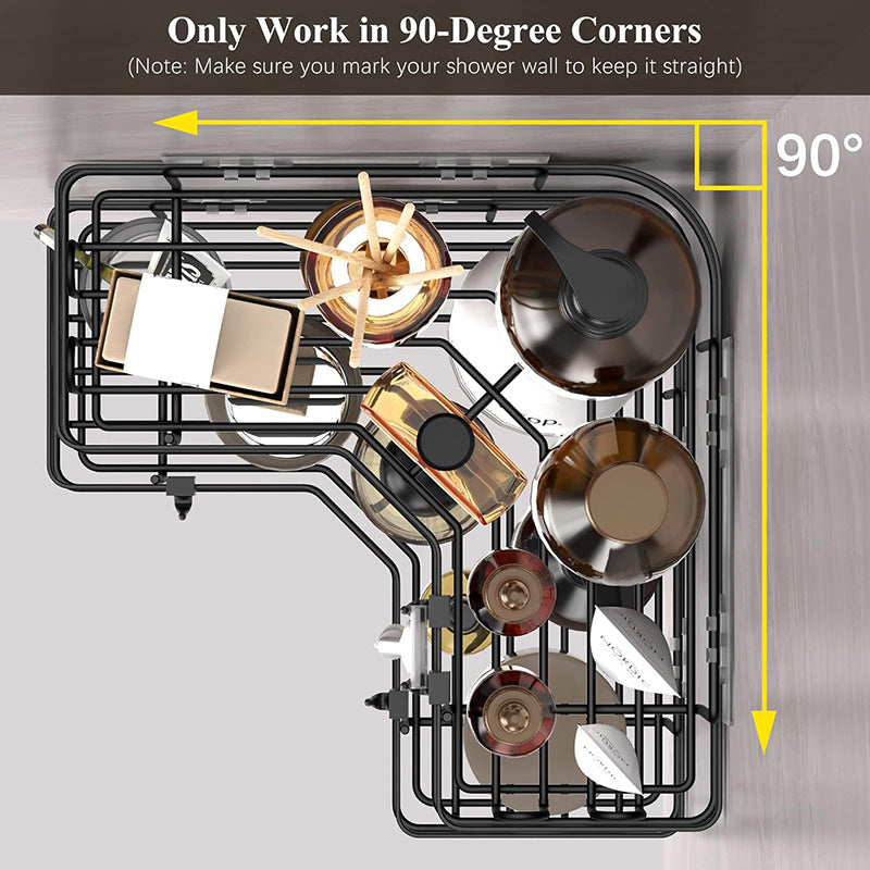 Multi-Size Iron Triangle Bathroom Storage Rack Set - Modern Space Saver