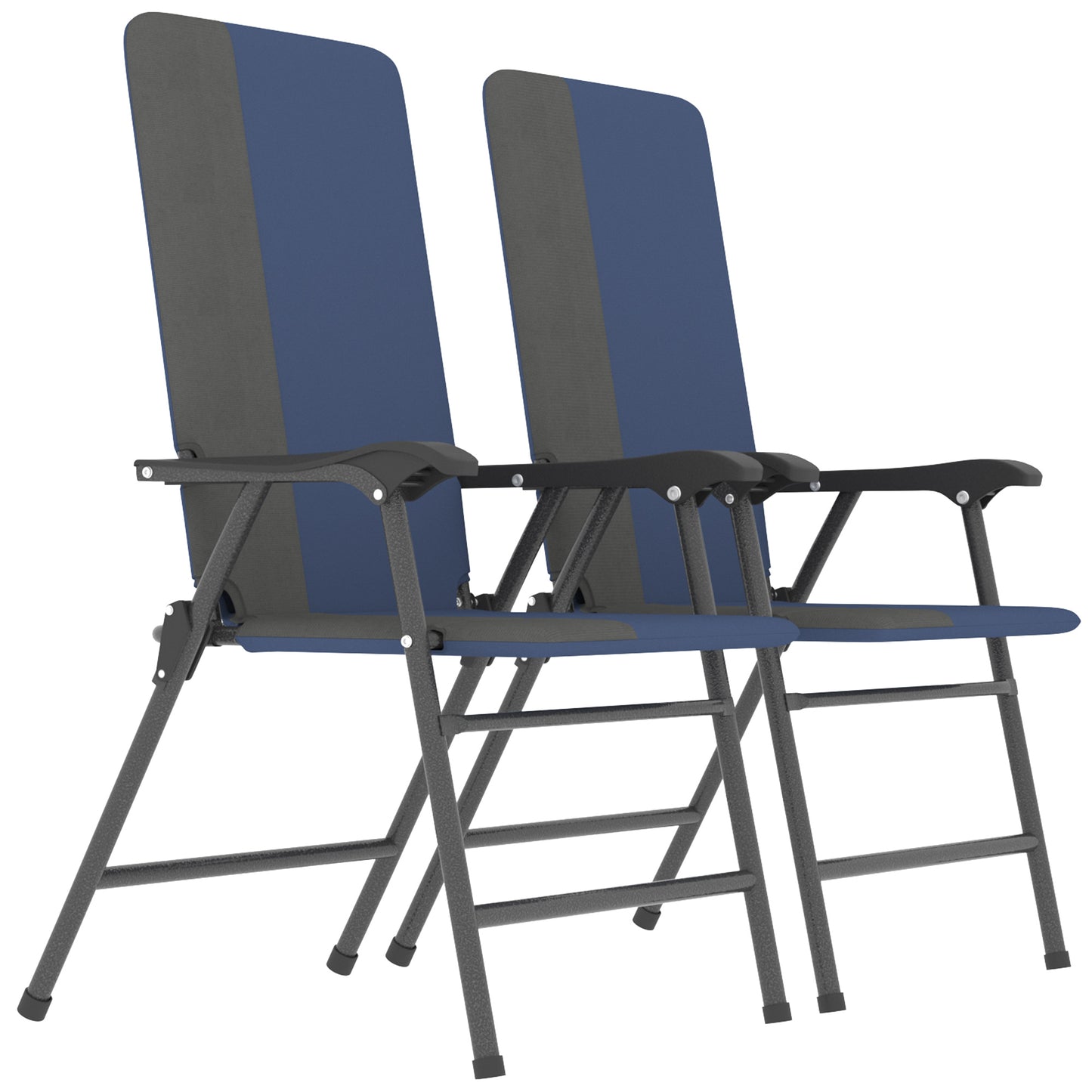 Folding Patio Chairs Set of 2 - Padded High Back Outdoor Chairs