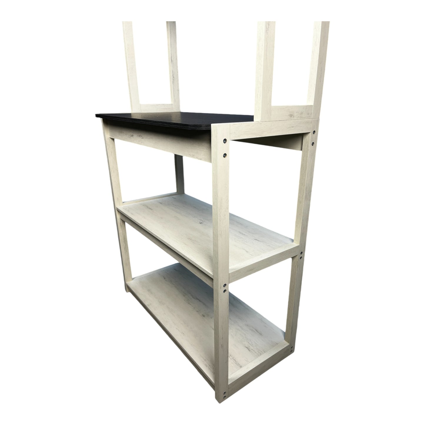 5-Tier Kitchen Packer Rack - White & Black Shelving Unit