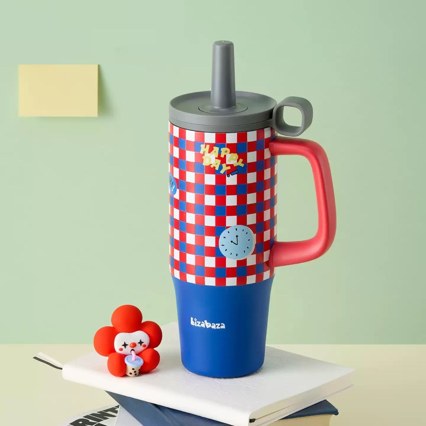 Insulated Travel Mug with Handle - Stainless Steel, Multiple Colors & Capacity