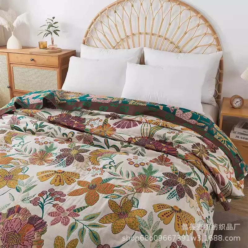 Multi-Layer Cotton Gauze Blanket for Sofa and Home Decor