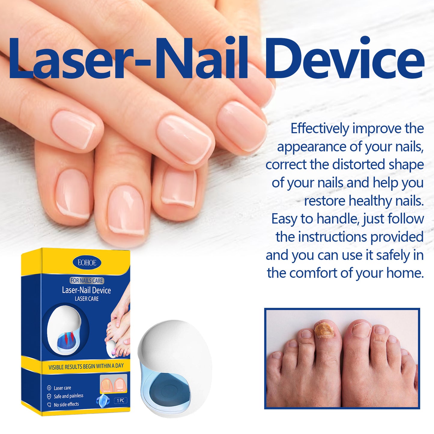 Nail Care Phototherapy Device for Soft Nail Repair - 1 Piece