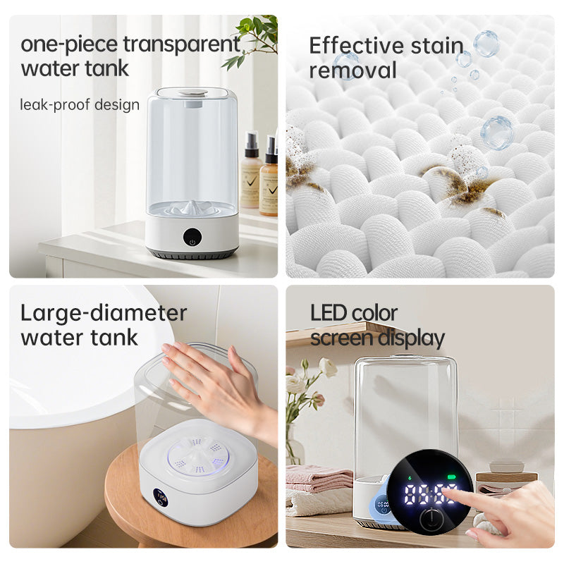 Portable Mini Washing Machine 6L Cordless Rechargeable for Camping & Travel