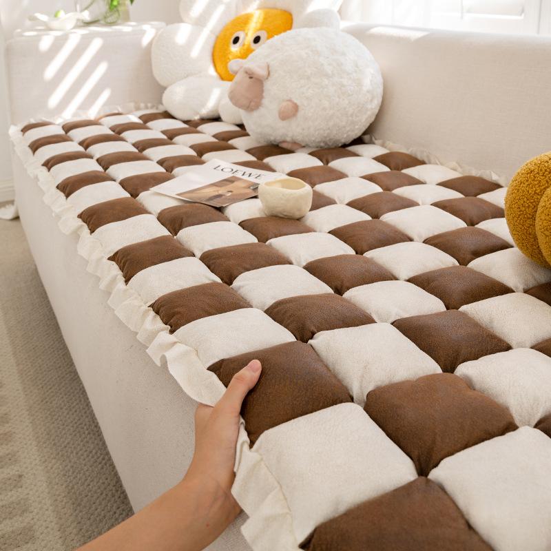 Non-Slip Sofa Cushion Cover - Thickened Chenille Living Room Protector