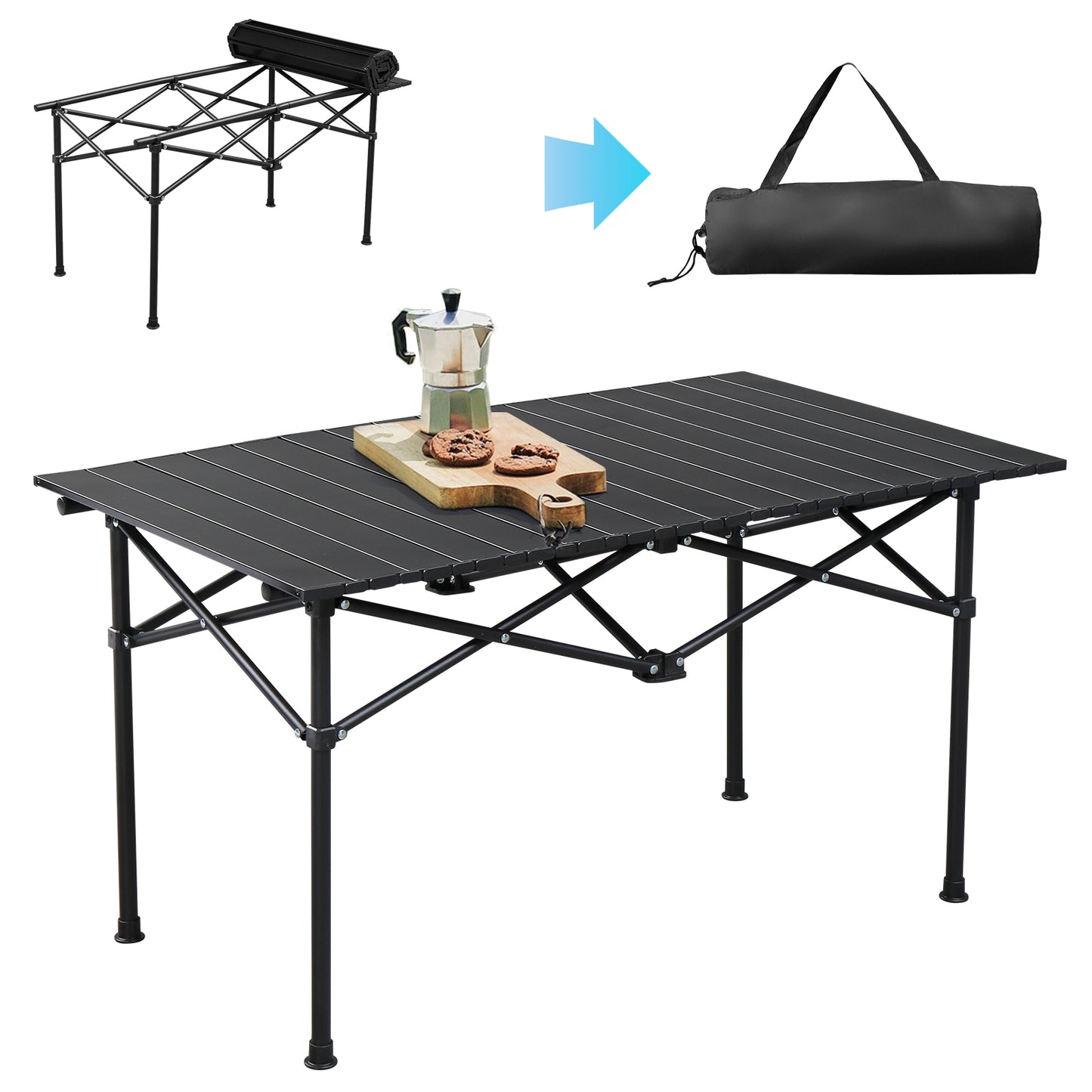 120cm Portable Carbon Steel Camping Table Outdoor Folding Ultralight
