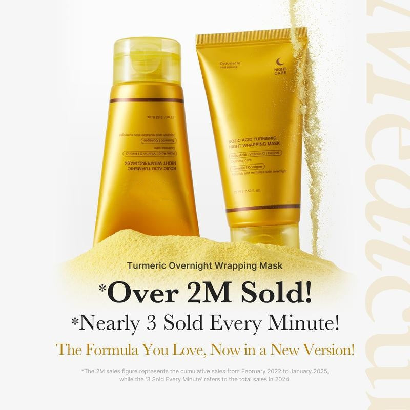 Hydrating Turmeric Facial Mask with Brush - Moisturizing Night Skin Care