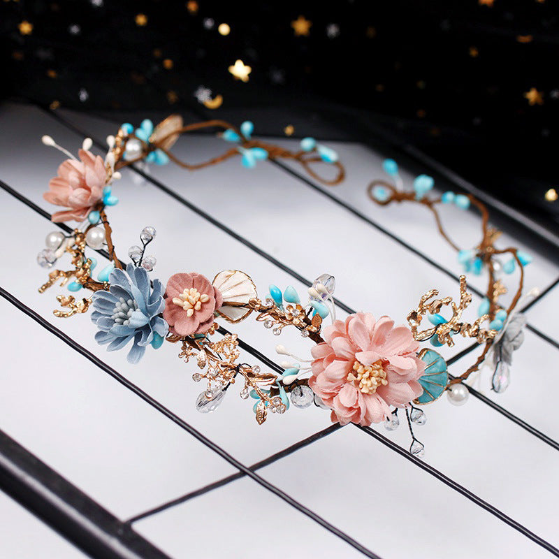 Bridal Headdress Wreath Hair Accessory with Pearl and Crystal - Wedding Hairband