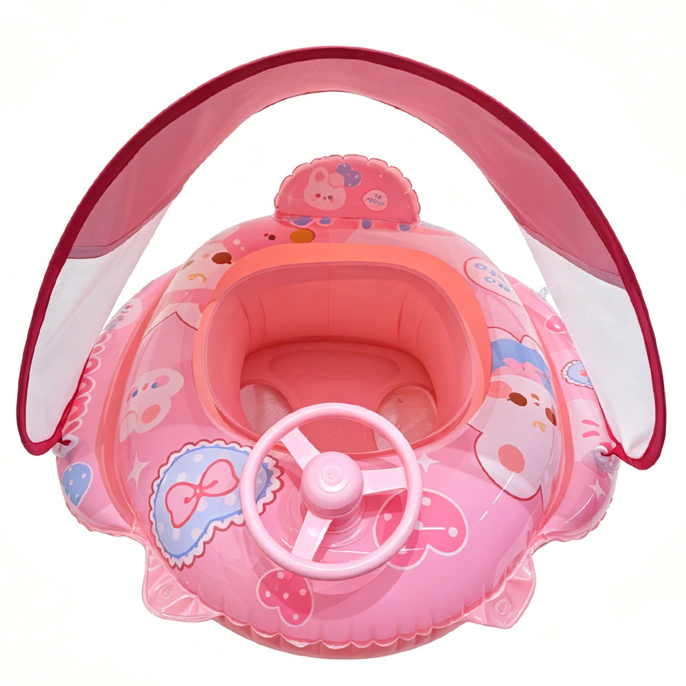 Inflatable Detachable Sunshade Swimming Ring for Kids - Pool & Water Fun