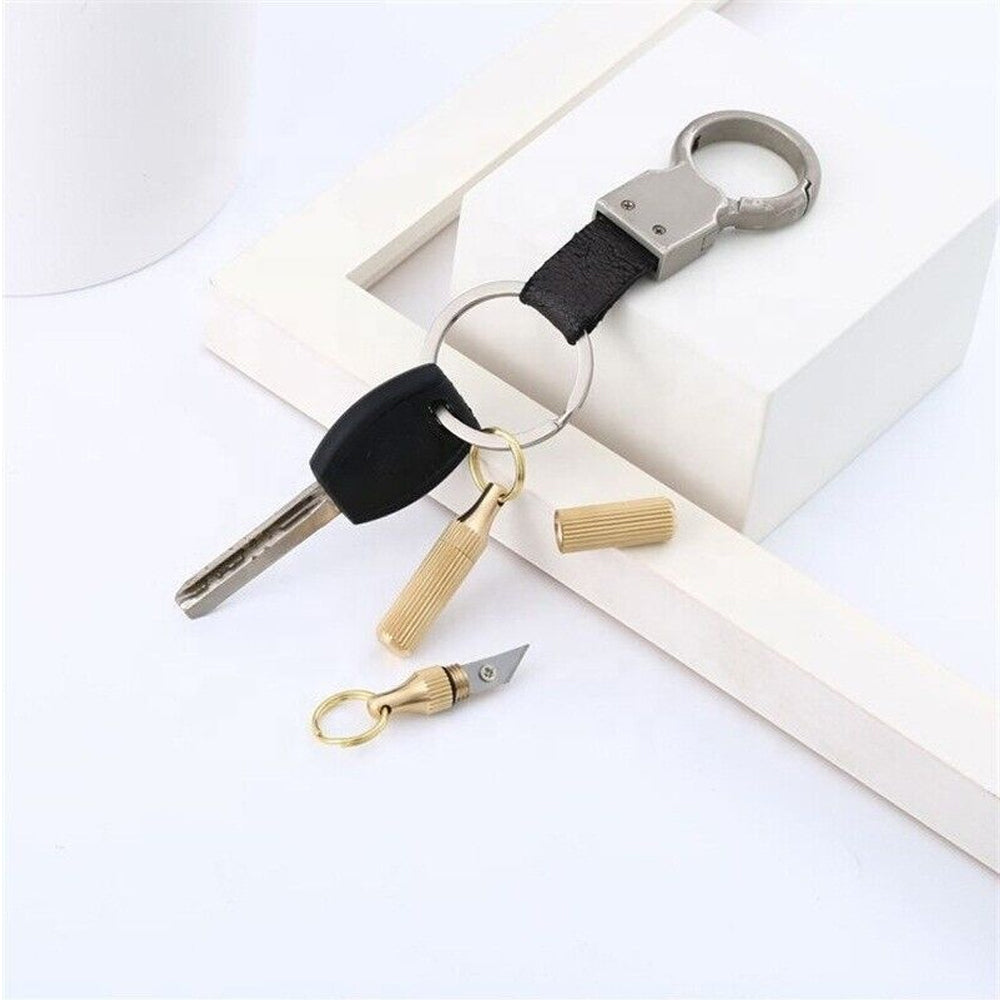 2PCS Mini Pocket Knife Set - Leaf-Shaped Stainless Steel with Keychain