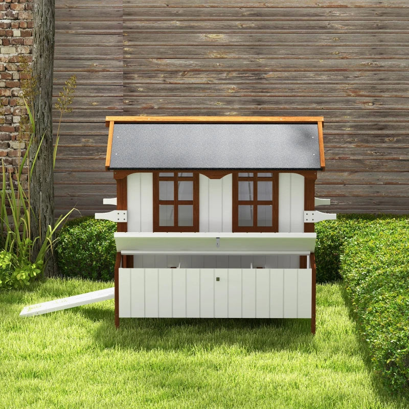 Wooden Chicken Coop for 3-5 Hens with Nesting Box & Waterproof Roof