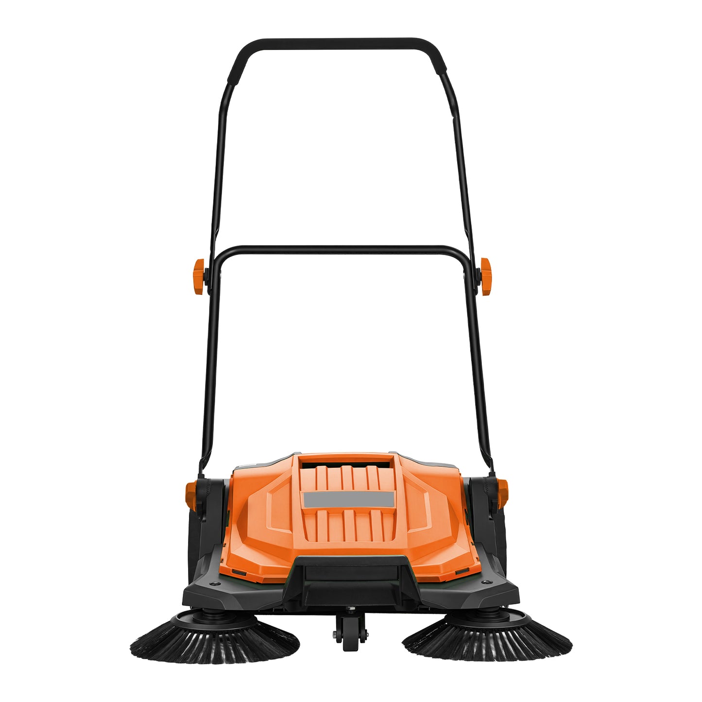 Walk-Behind Hand Push Floor Sweeper - Manual, 25.6-Inch Width, 5-Gallon Waste Bin, Adjustable Folding Handle for Yards & Garages