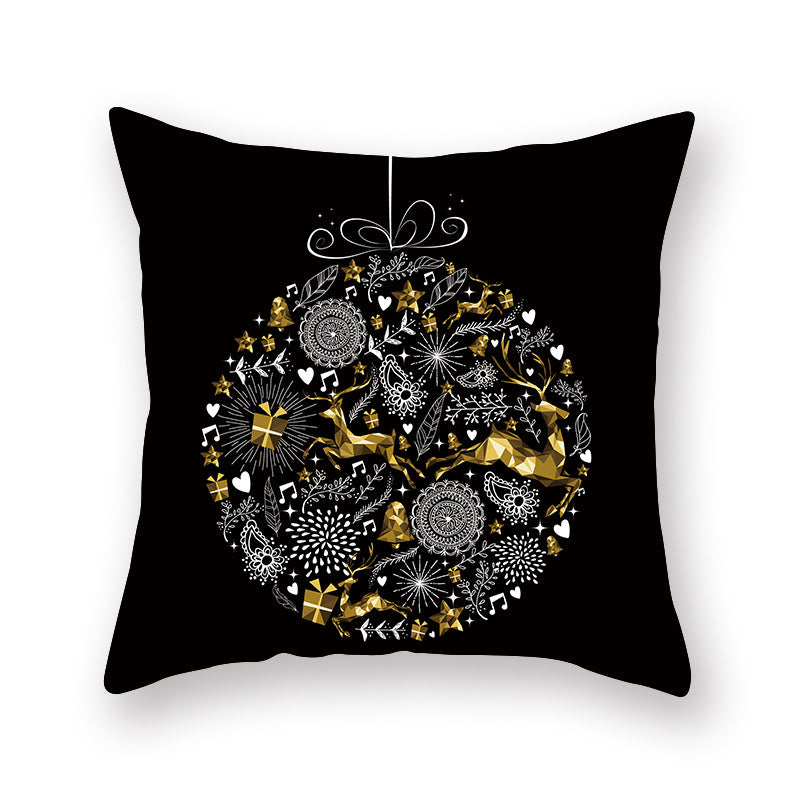 Printed Peach Skin Pillowcase Sofa Cushion Cover Home Decor