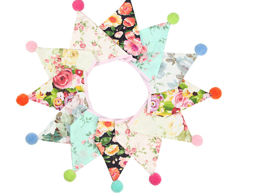 Cotton Wool Ball Triangle Flags Set for Home & Party Decor - 3.2m Length
