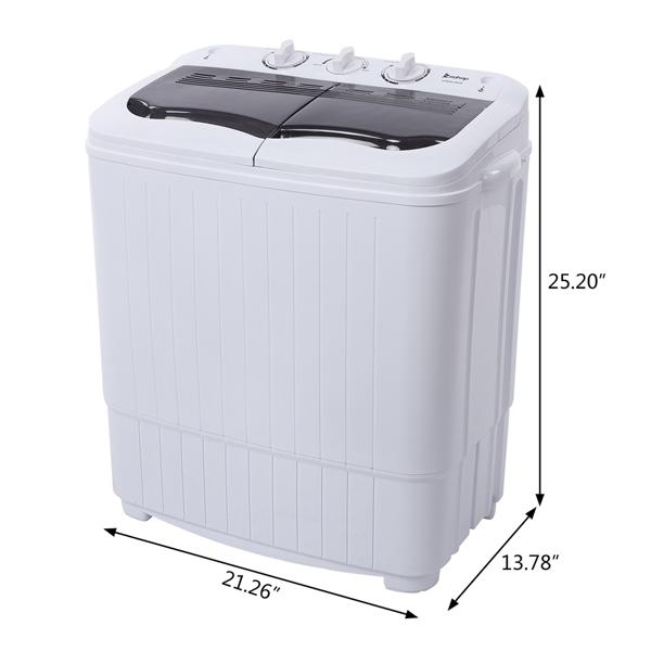 14.3lb Semi-Automatic Gray Washing Machine with Cover - Home Appliance