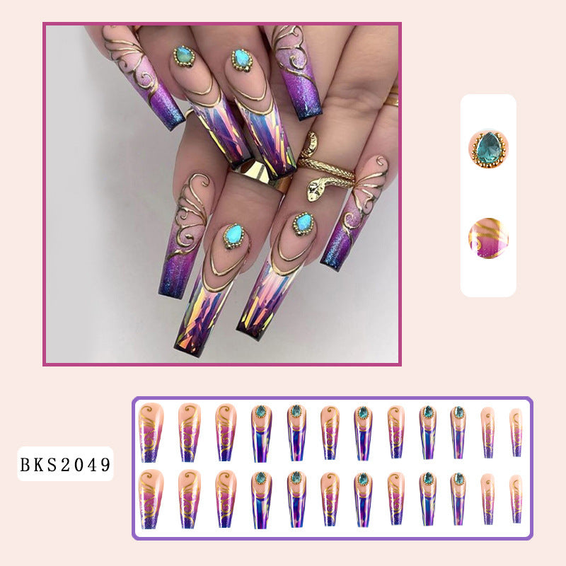 Shining Purple Butterfly Nail Art Patches - Wearable