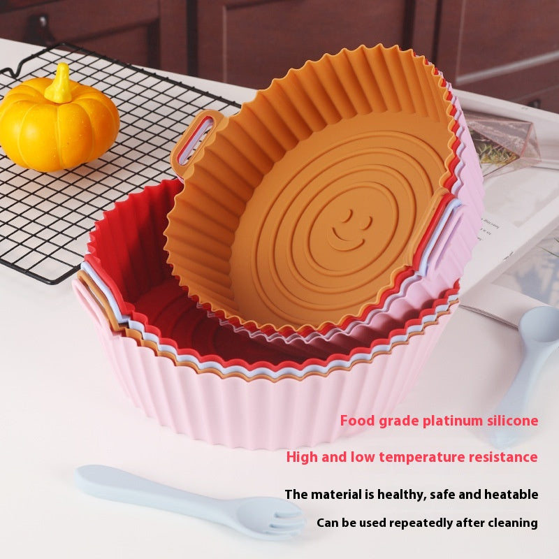 High Temp Silicone Air Fryer Tray - Square Kitchen Baking Mold, Multiple Colors
