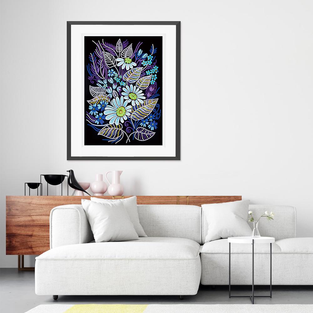 Diamond Painting Kit Flower Shape 30x30cm Cross Stitch Home Decor