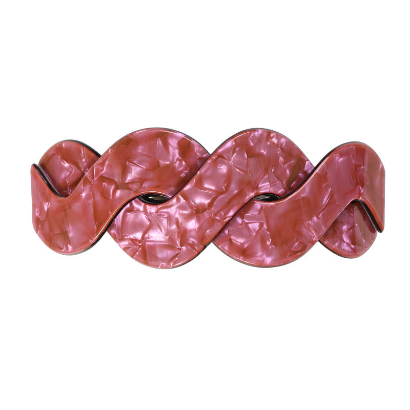 Women's Acrylic Bow Hairpin - Retro Geometric Design