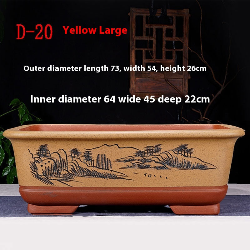 Rectangular Non-Porous Rockery for Bonsai Trees Garden Decor