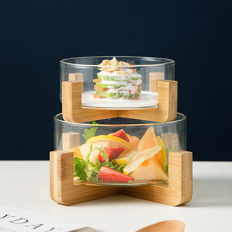 Glass Salad Bowl Large & Small Sizes - Durable Tableware for Fresh Salads