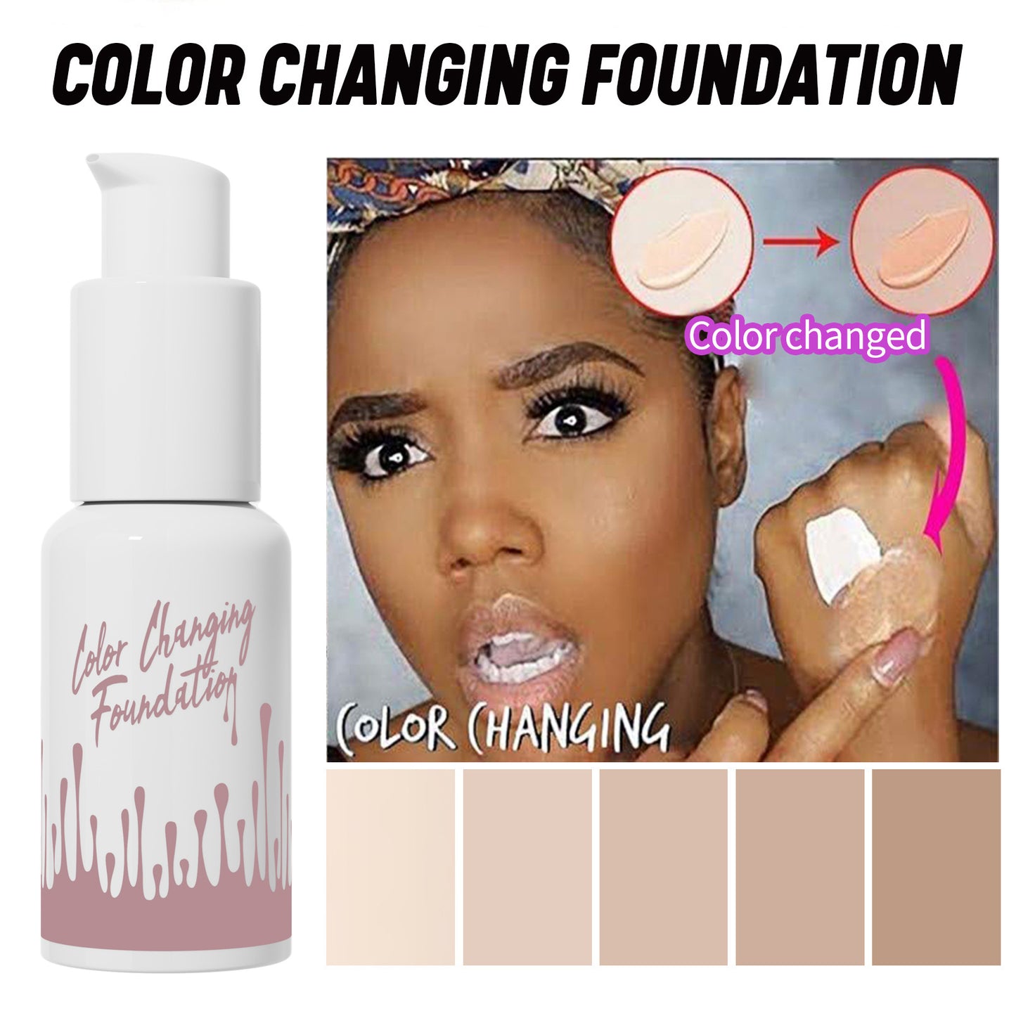 Color-Changing Liquid Foundation - Moisturizing & Long-Lasting Face Makeup