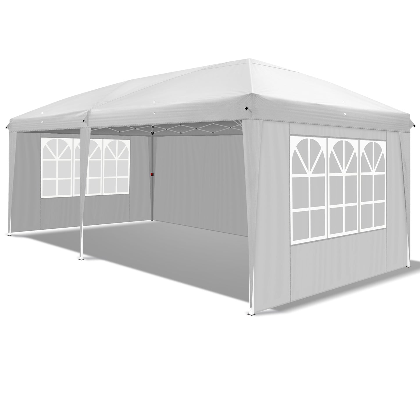 20x10ft White Waterproof Folding Tent with 2 Windows