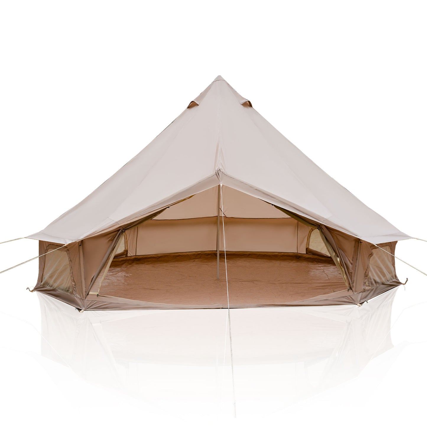 Beige 4-Season Bell Tent 13.1FT - Waterproof Family Camping Yurt