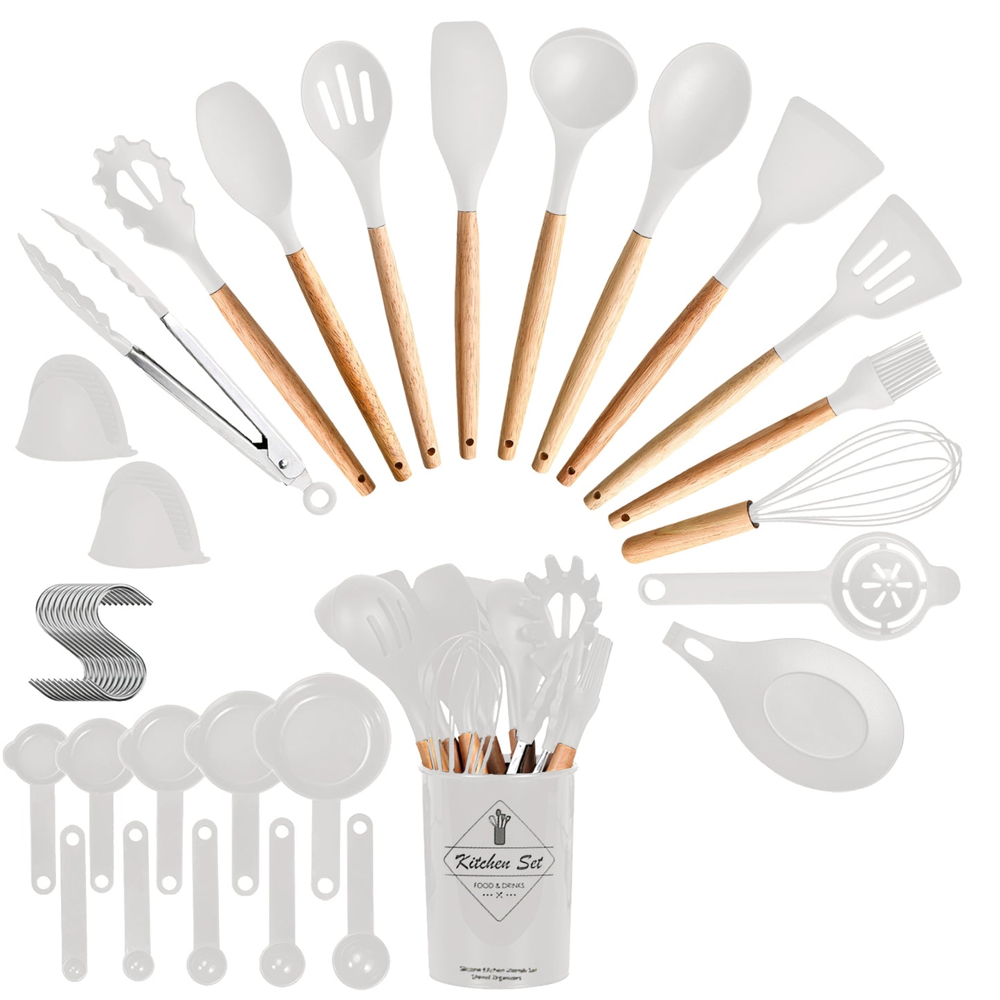 35-Piece Kitchen Utensil Set with Holder - Cooking Tools & Accessories
