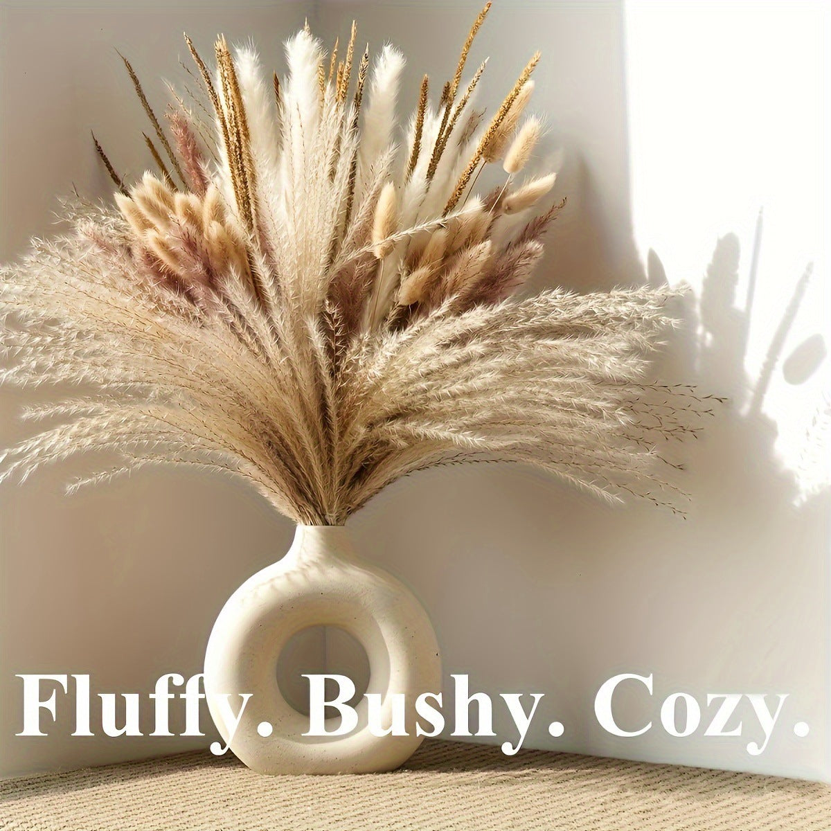 Dried Flower Bouquet - Preserved Grass Flower Arrangement for Home Decor