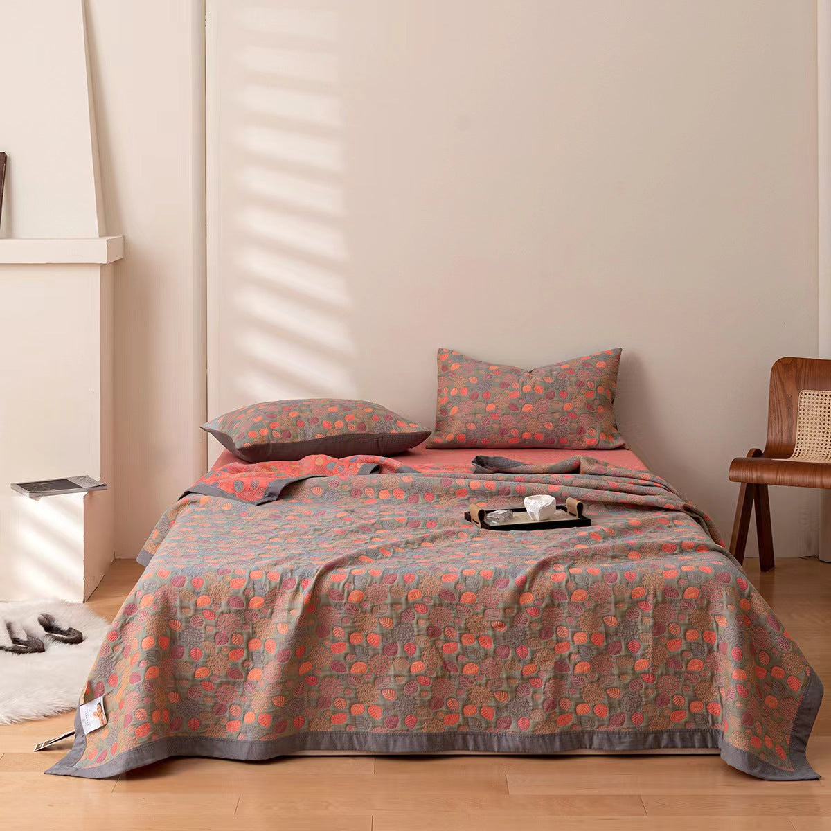 Cotton Three-Piece Gauze Cover Blanket Set - Light Luxury Bedding