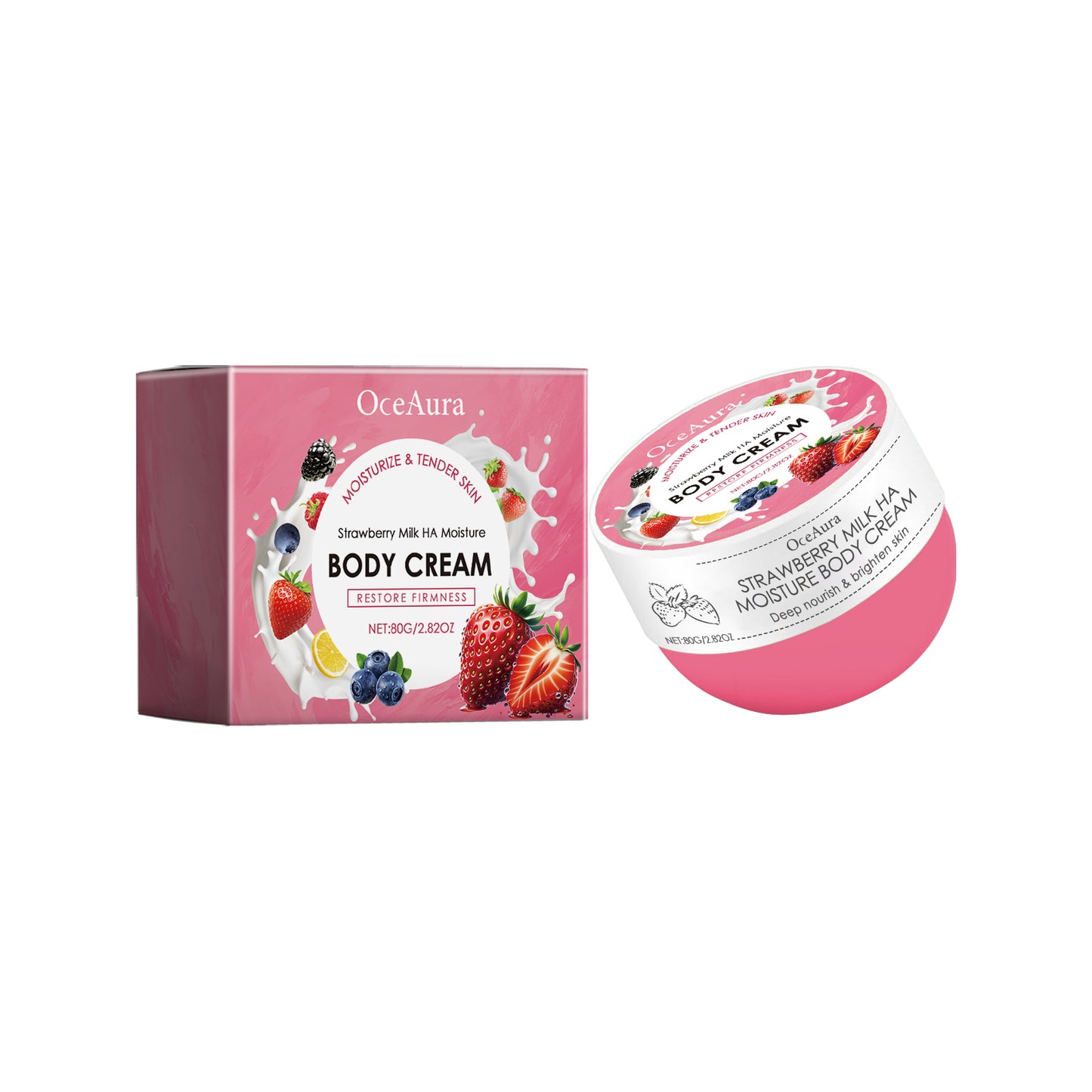 Strawberry Milk Body Cream - Deep Hydrating & Brightening Skin Care