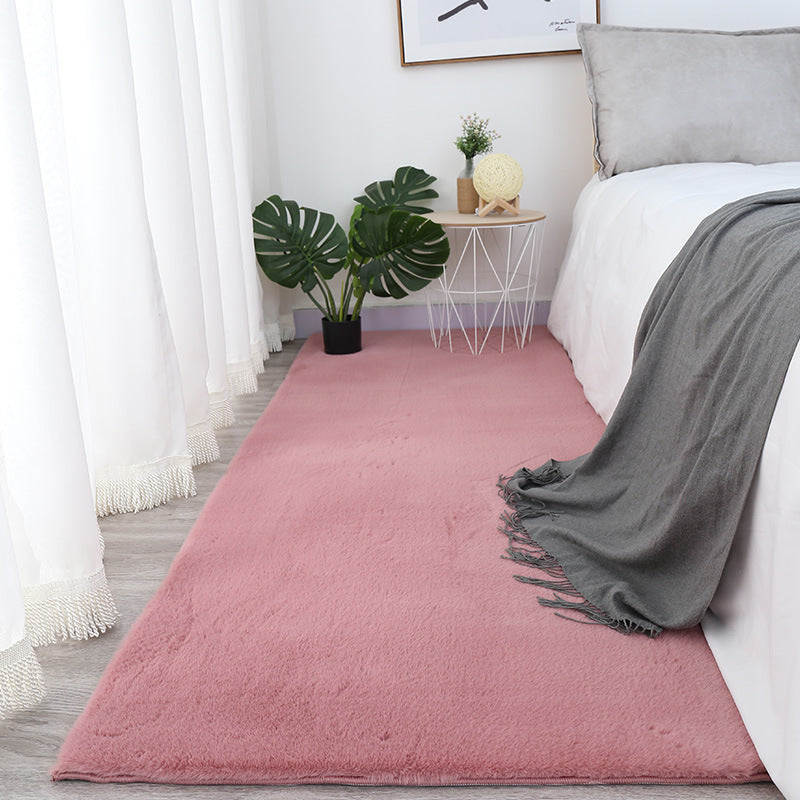 Long-Pile Faux Rabbit Fur Rug - Soft Plush Floor Mat for Home & Bedroom