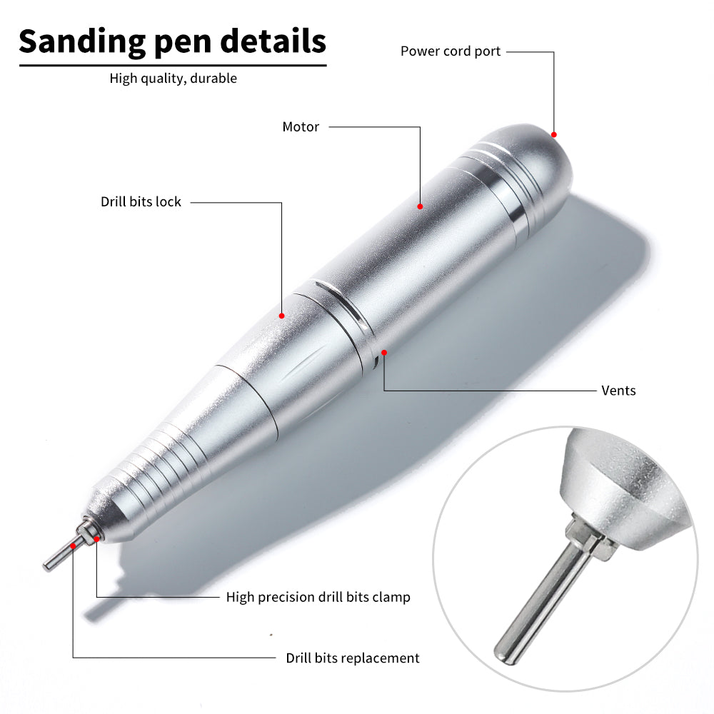 Professional Cordless Nail Drill - 45000 RPM Electric Nail File Kit