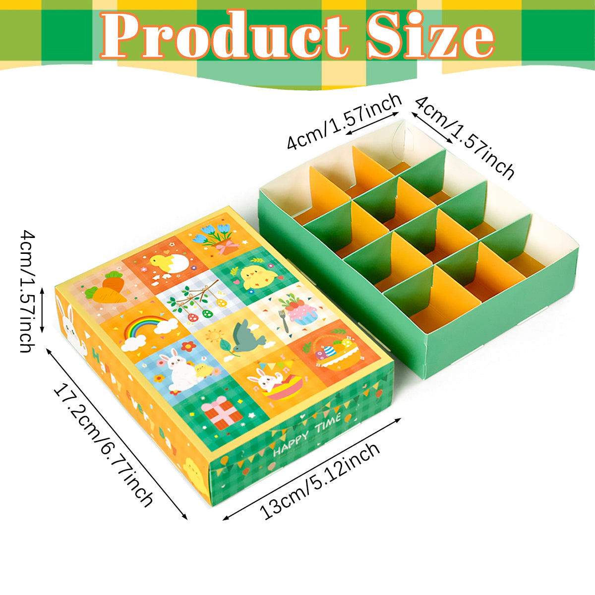 15-Piece Spring Theme Party Favor Boxes - Bunny & Carrot Design