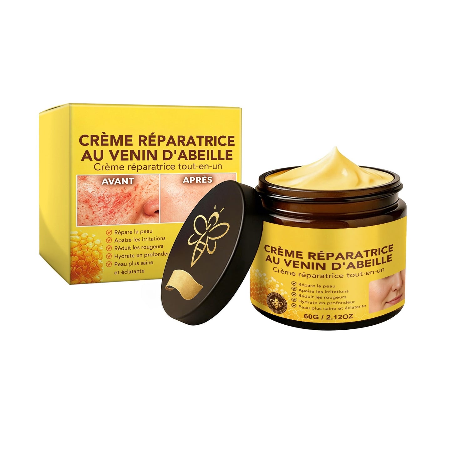 Soothing Face Cream with Bee Venom & Allantoin - 60g for Sensitive Skin
