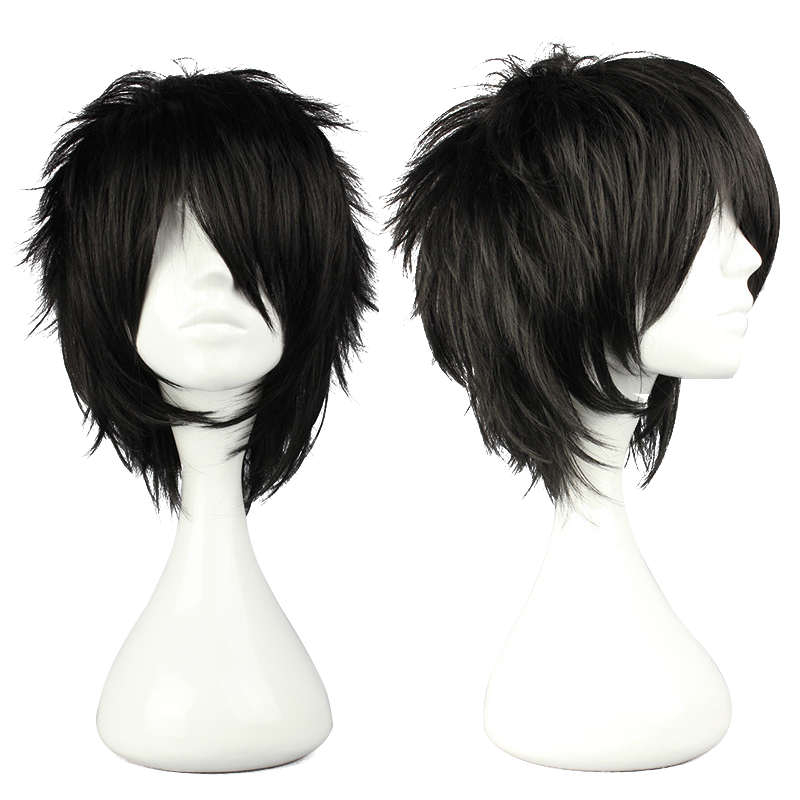 Black High Temperature Silk Short Hair Wig for Cosplay & Costume