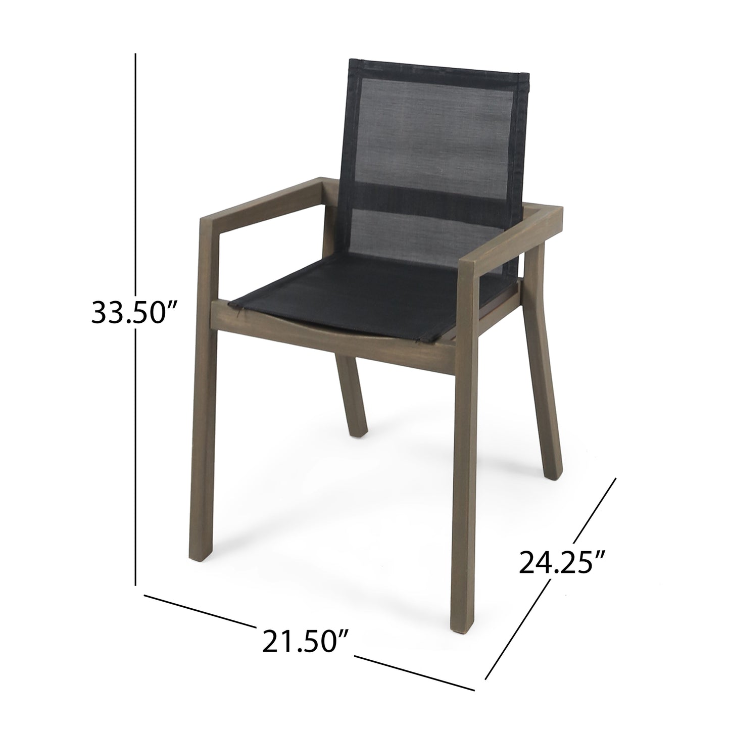 Set of 2 Grey Belfast Dining Chairs - Stylish Outdoor Furniture