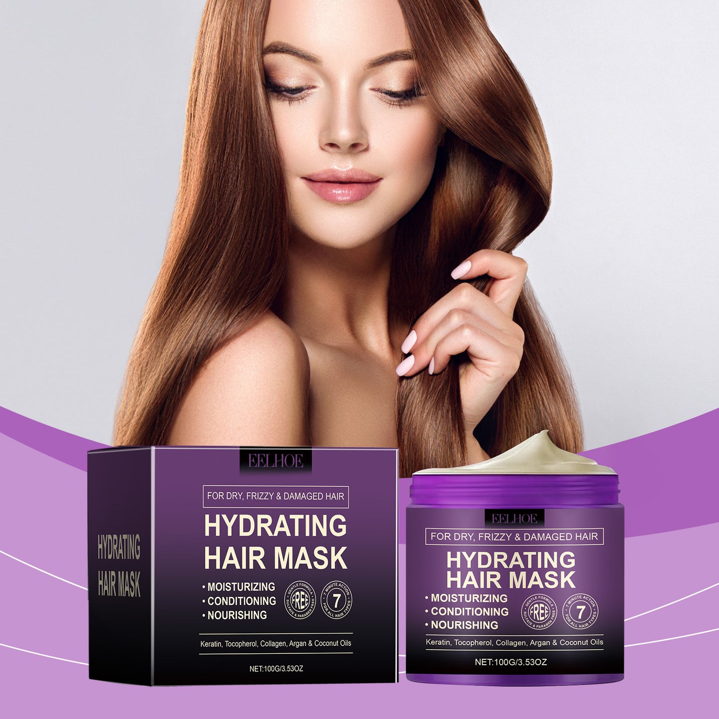 Collagen Hair Mask with Keratin & Argan Oil - Deep Repair & Smoothing
