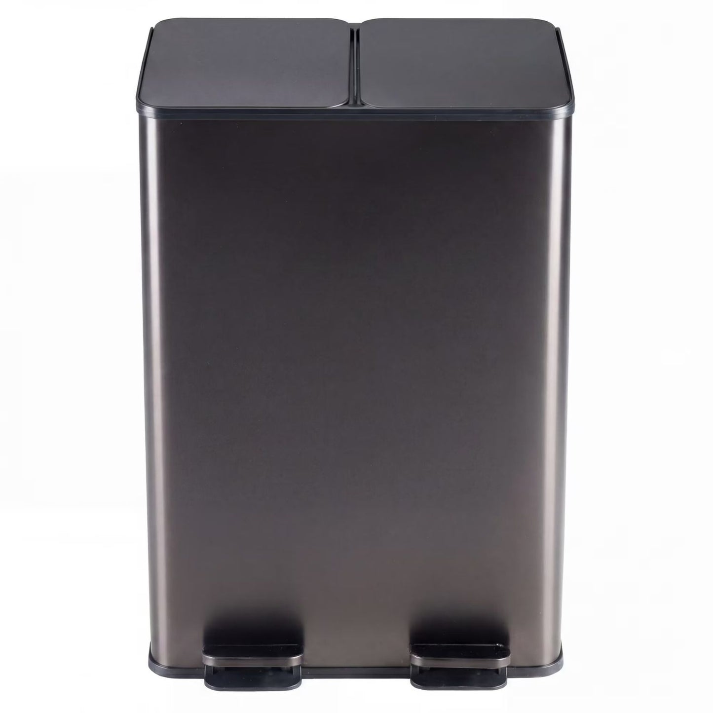 Dual Bin Trash Can, Foot Pedal Kitchen Recycling Bin, Soft-Close Lid