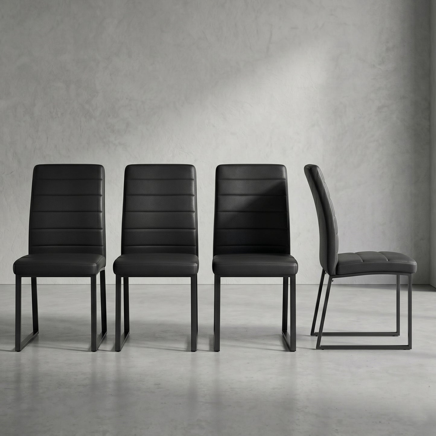 4-Pack - Premium PU Office Dining Chairs With High-density Foam,