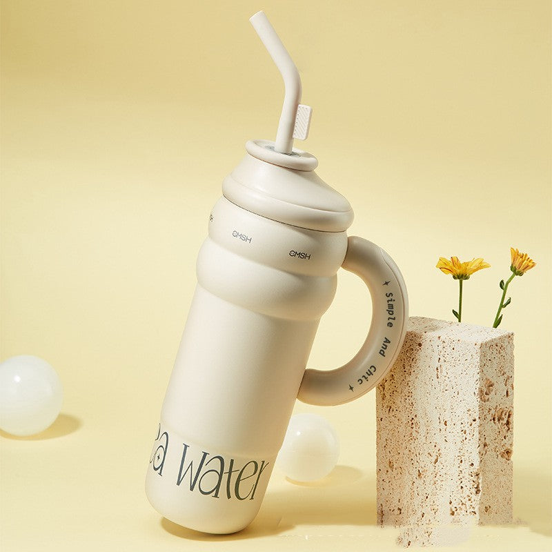 Large Capacity Stainless Steel Vacuum Cup with Handle - 1300ml Portable Drinkware