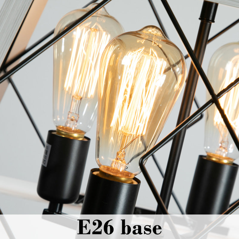 4-Light Farmhouse Chandelier - Rustic Metal Design for Dining Room